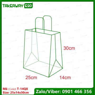 White kraft paper shopping bag